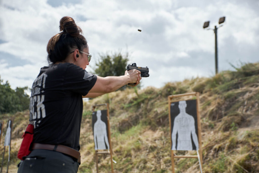instructor shooting target